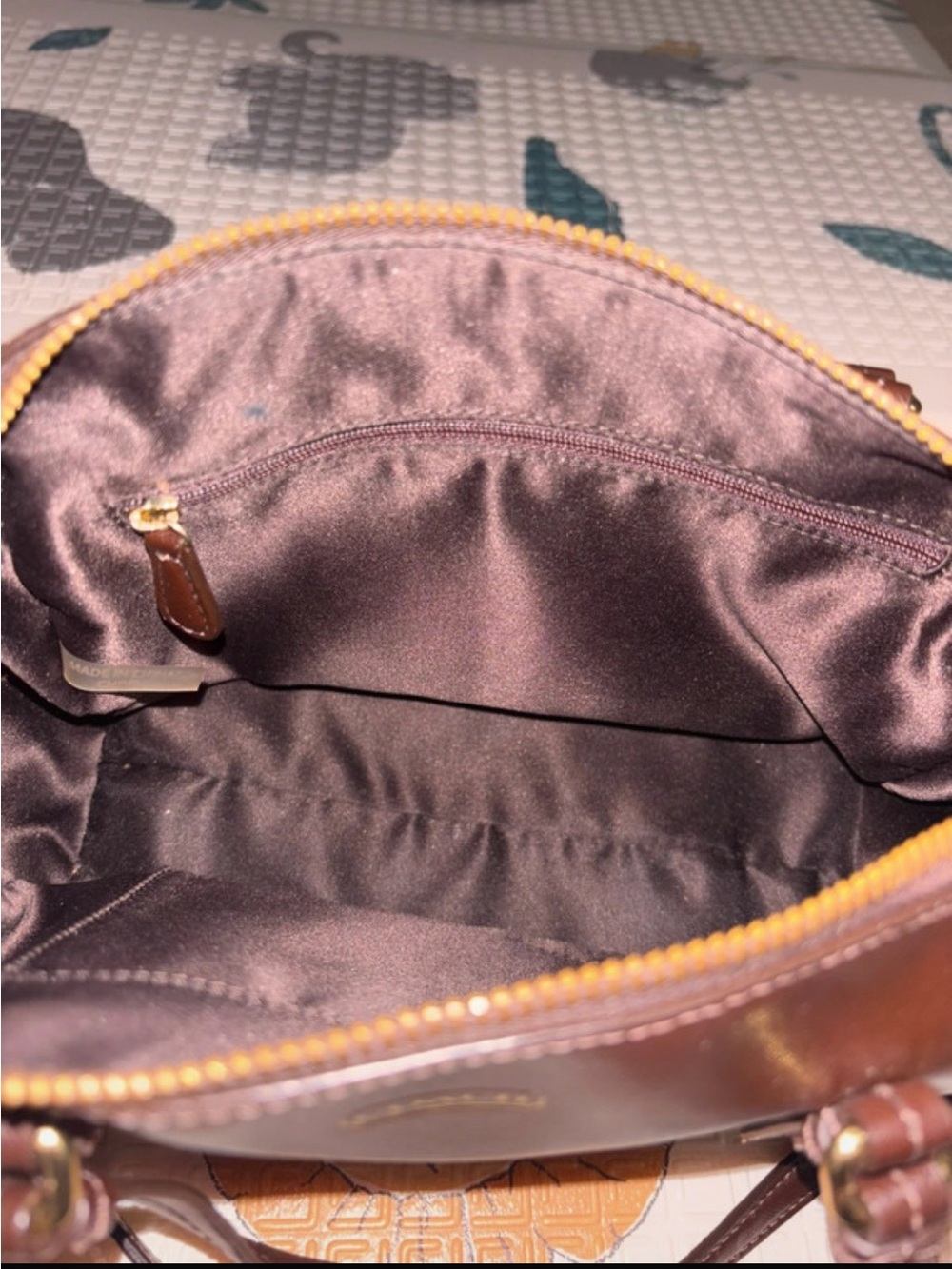 Coach Brown Saffiano Satchel with Gold Hardware - Picture 14 of 16